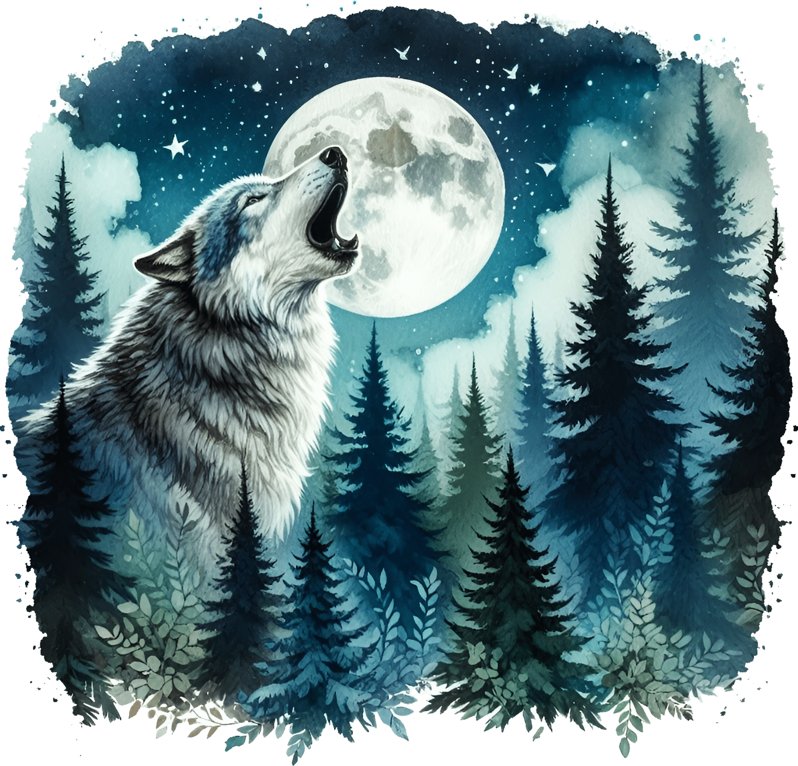 Wolf Howling at the Moon Tote Bag