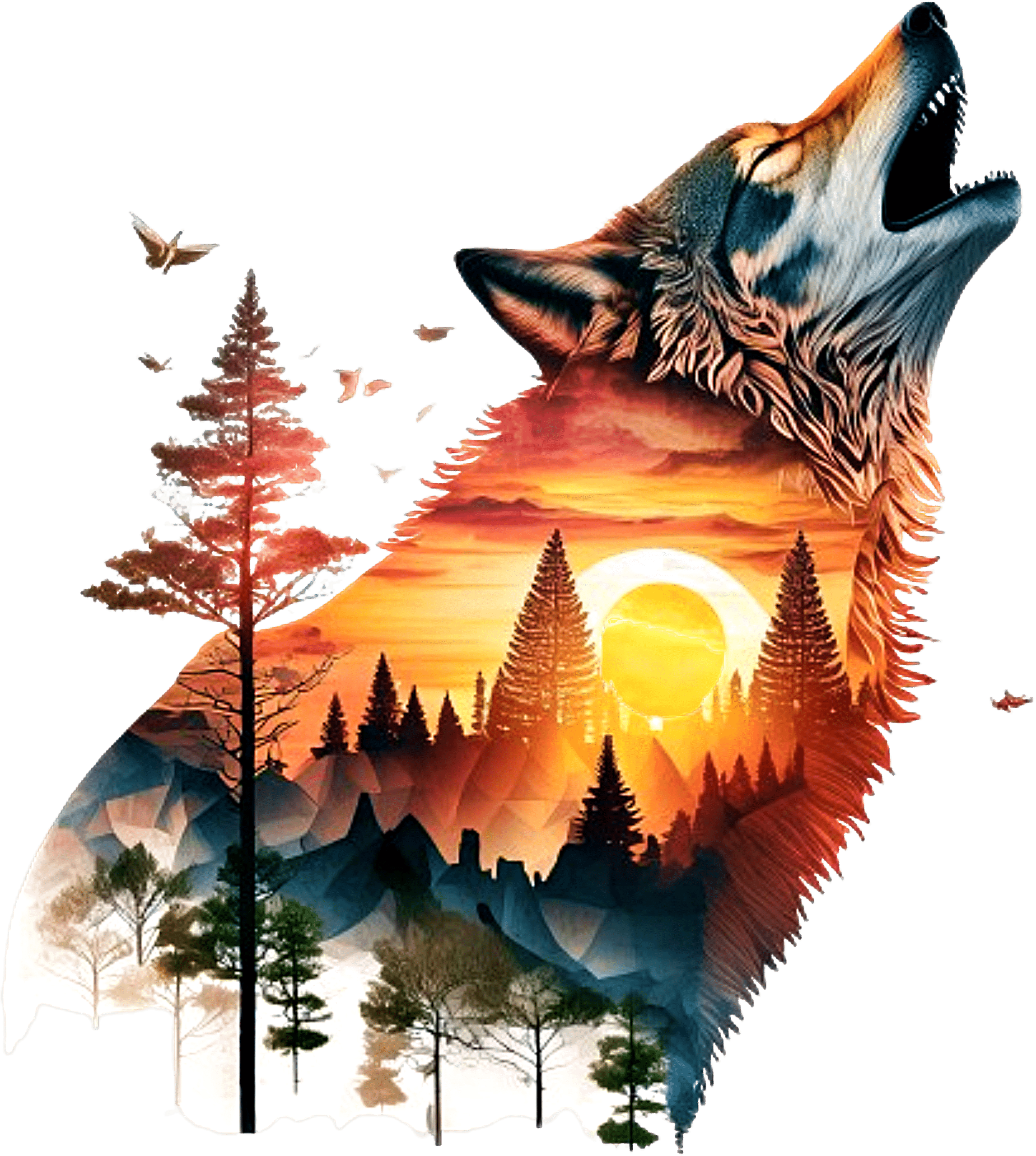 Sunset Wolf Tote Bag
