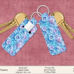 Pastel Flowers Chapstick Keychain - Lip Balm Holder for Spring