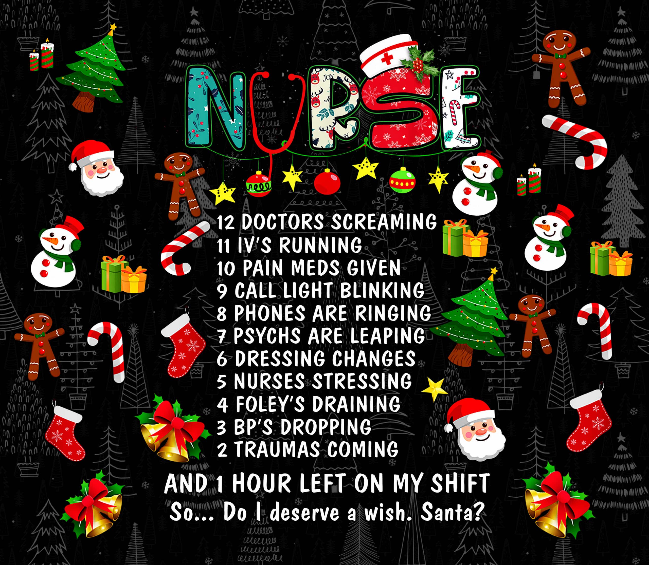 Hilarious Nurses' 12 Days of Christmas Tumbler