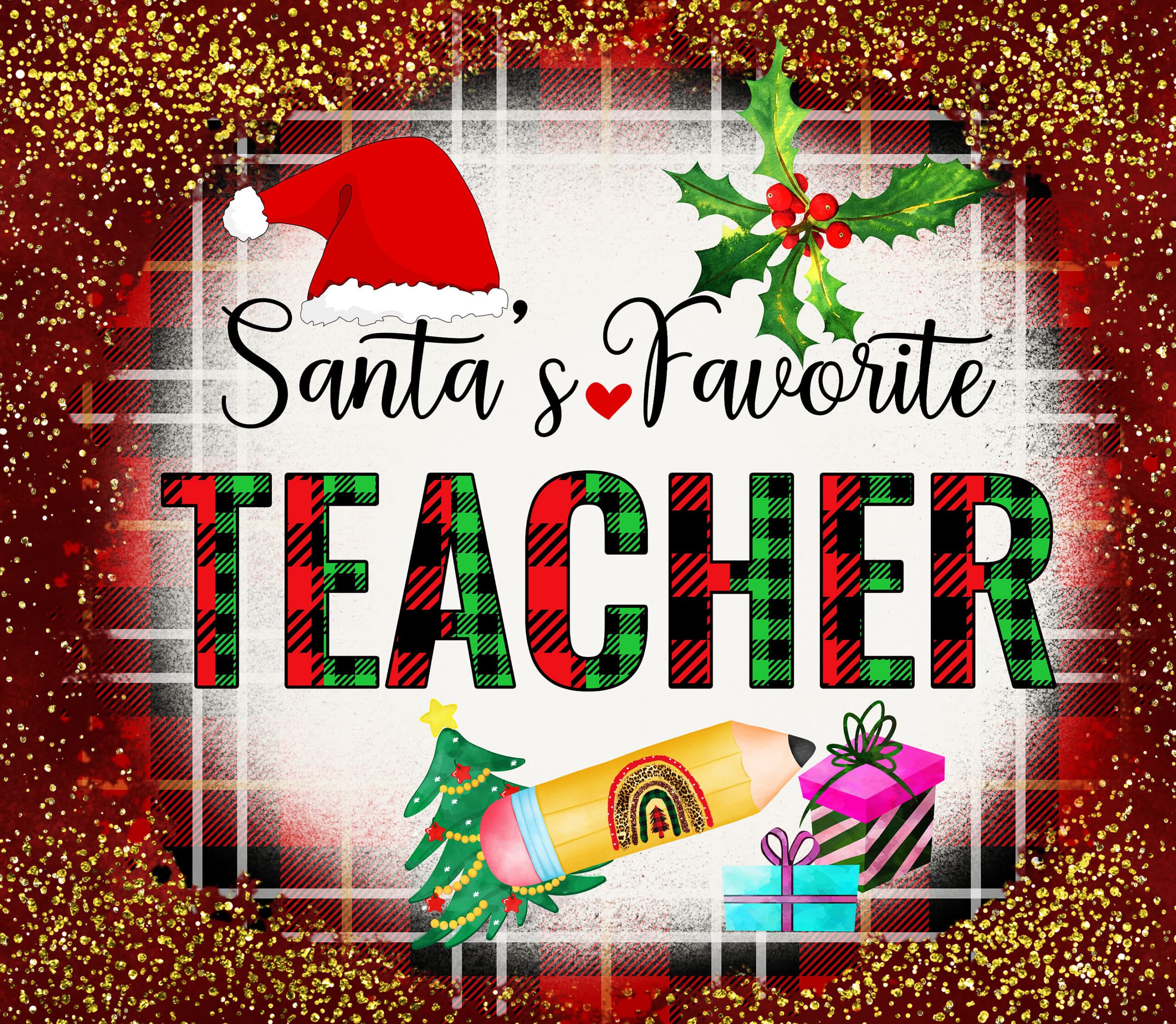 Santa's Favorite Teacher Tumbler - Image 2