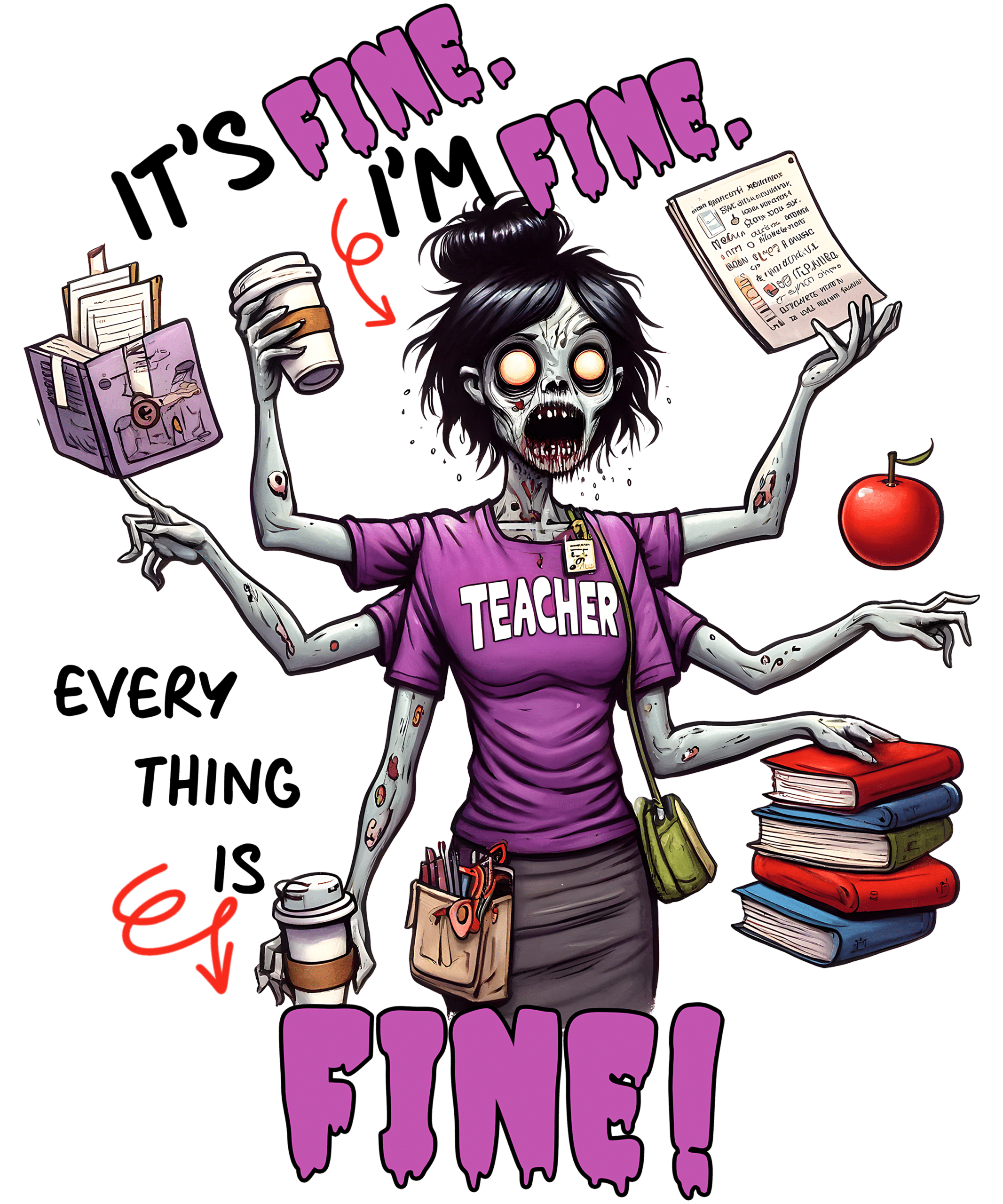 Funny Zombie Teacher Shirt
