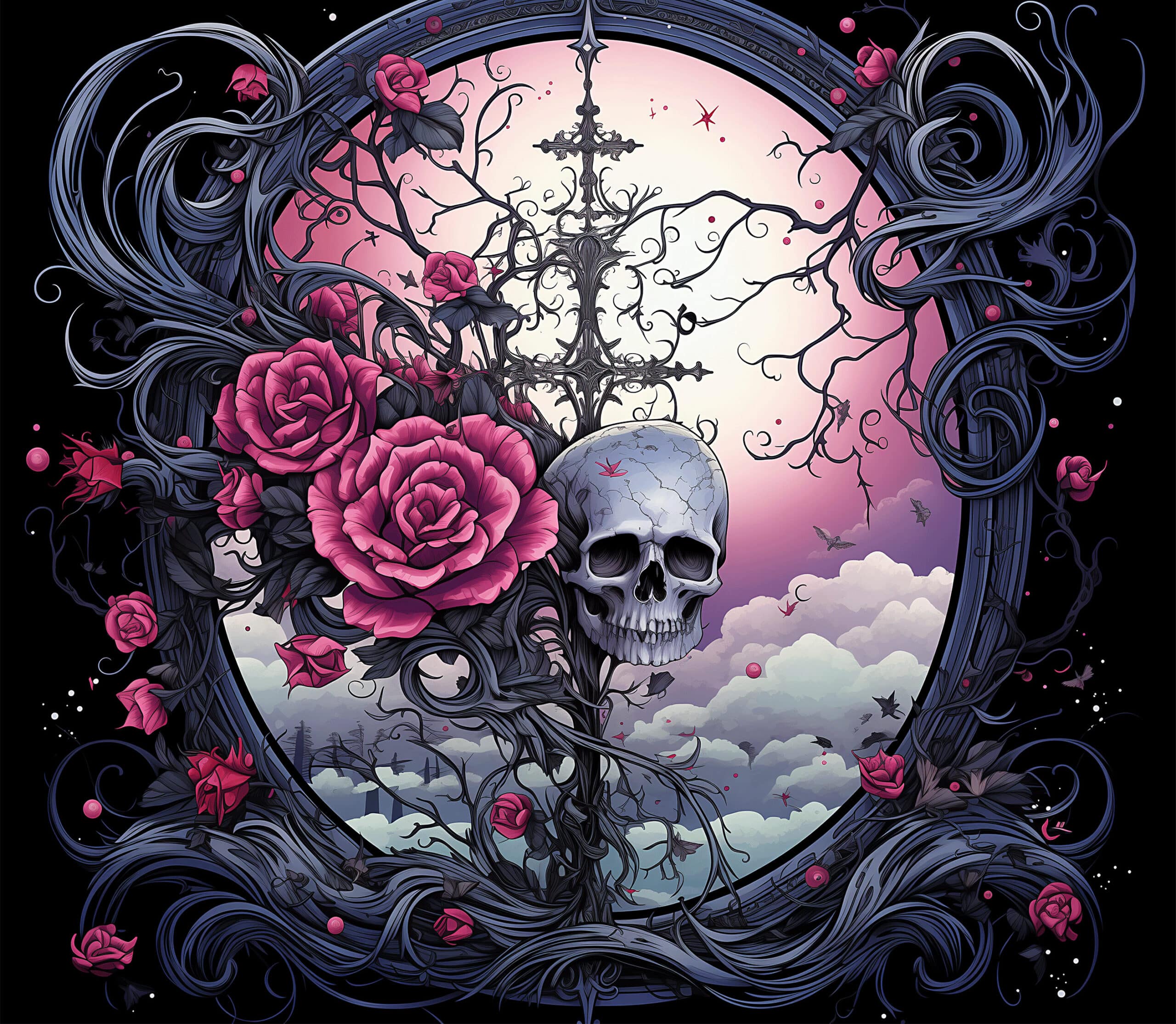 Edgy Skull Design Tumbler - Image 2