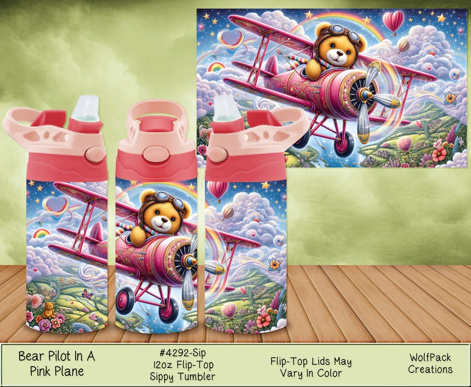 Thrilling Bear Pilot Sippy Tumbler