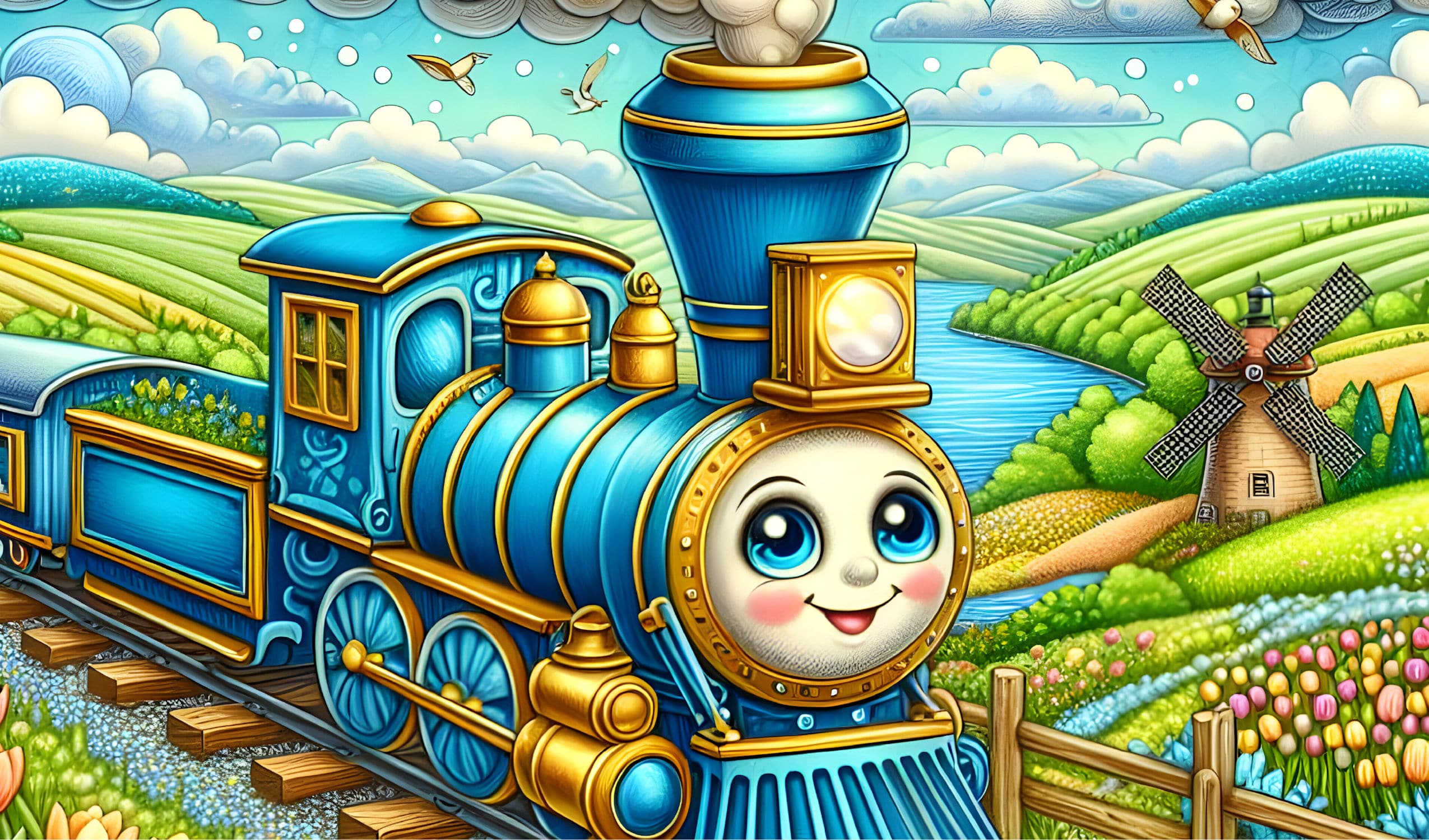 Bright Steam Engine Sippy Tumbler