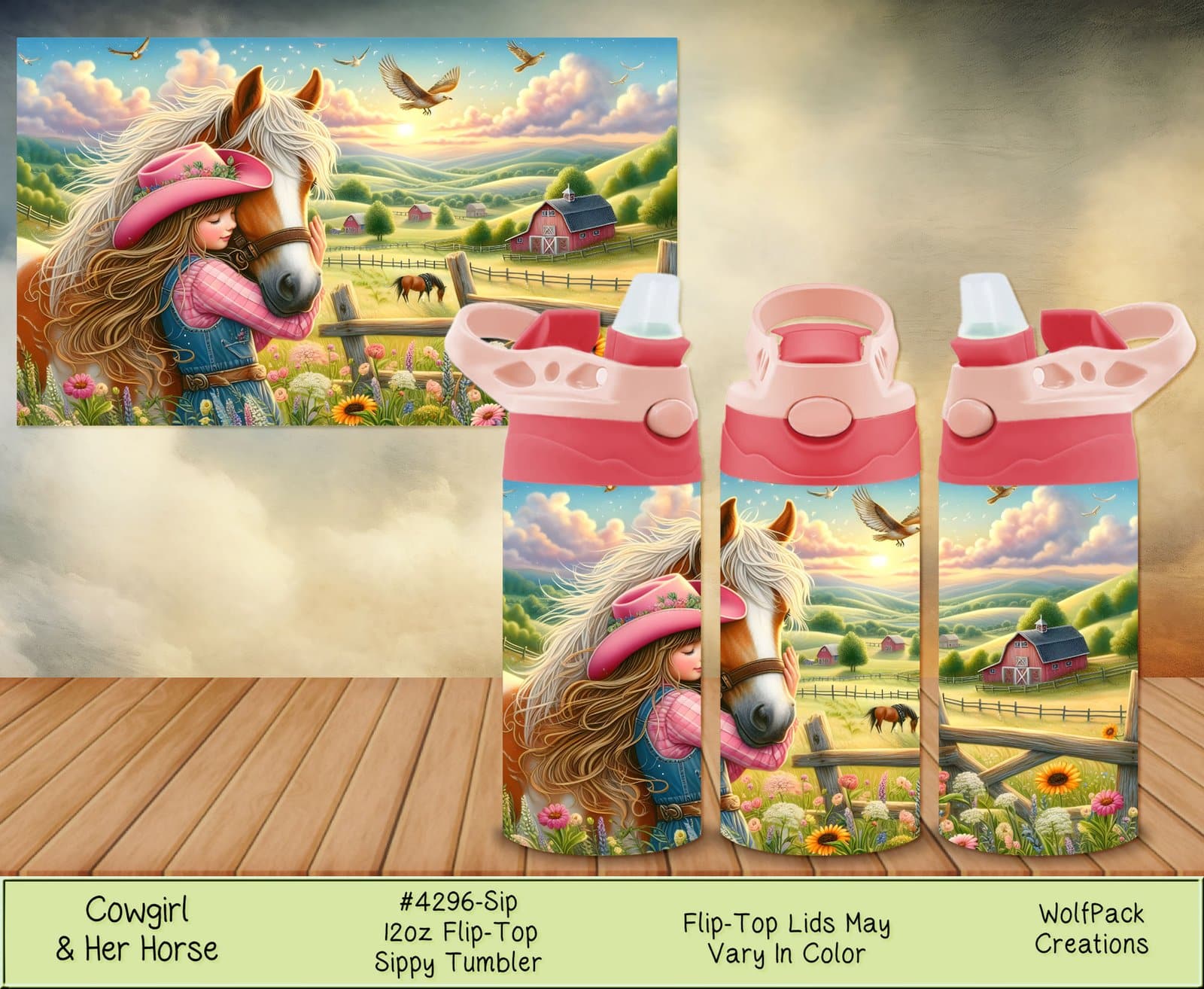Cowgirl Horse Sippy Tumbler