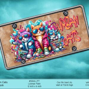 Rockin Urban Cats License Plate