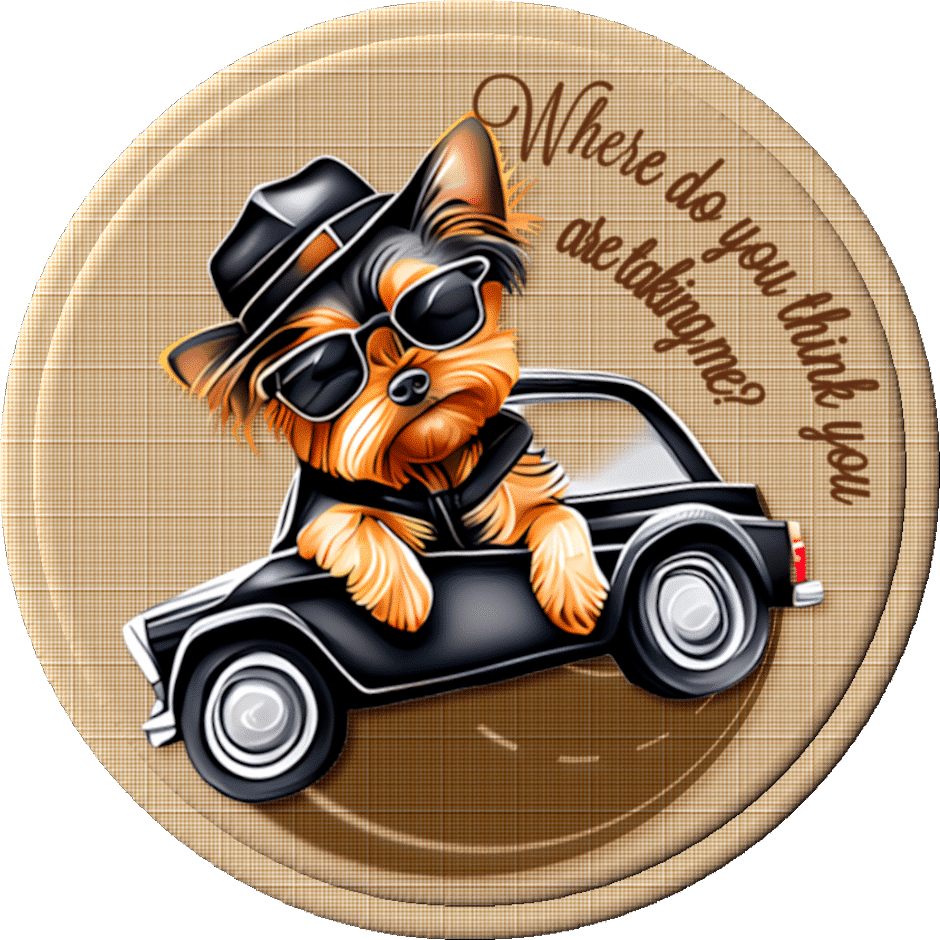Yorkie Puppy Car Coasters