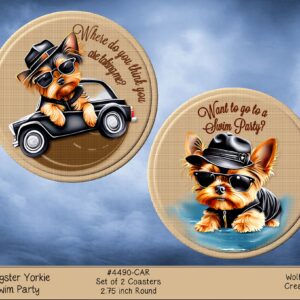Yorkie Puppy Car Coasters