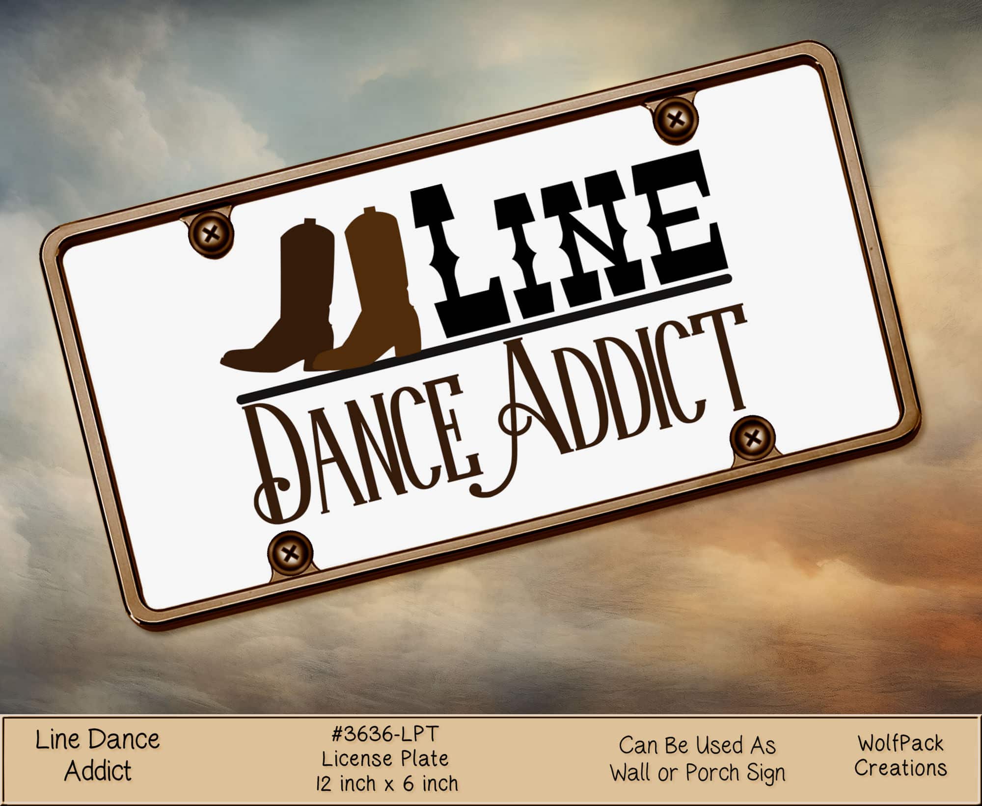 Line Dance Addict License Plate