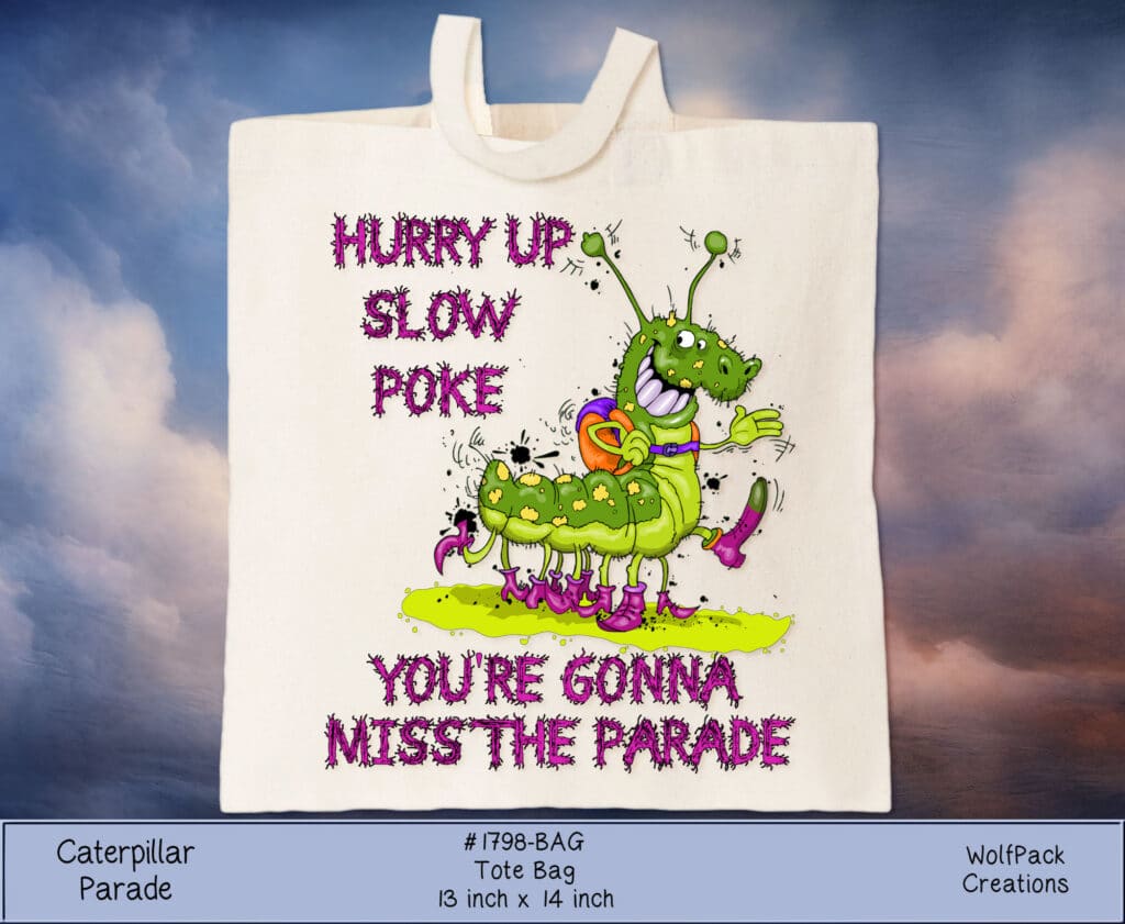 Caterpillar Parade Tote Bag