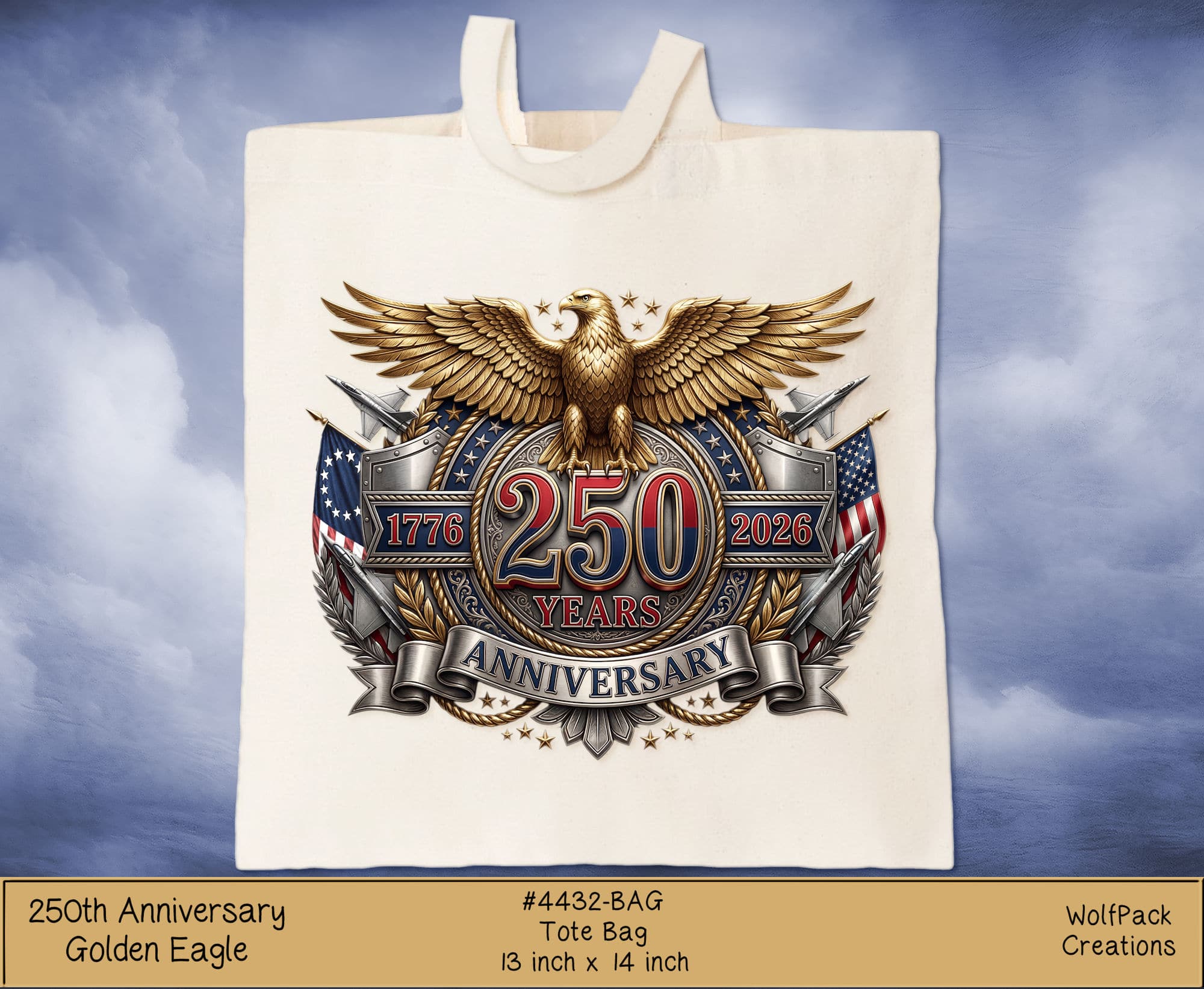 Gold Eagle 250th Anniversary Tote Bag