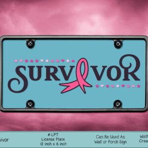 Beautiful Breast Cancer Survivor License Plate