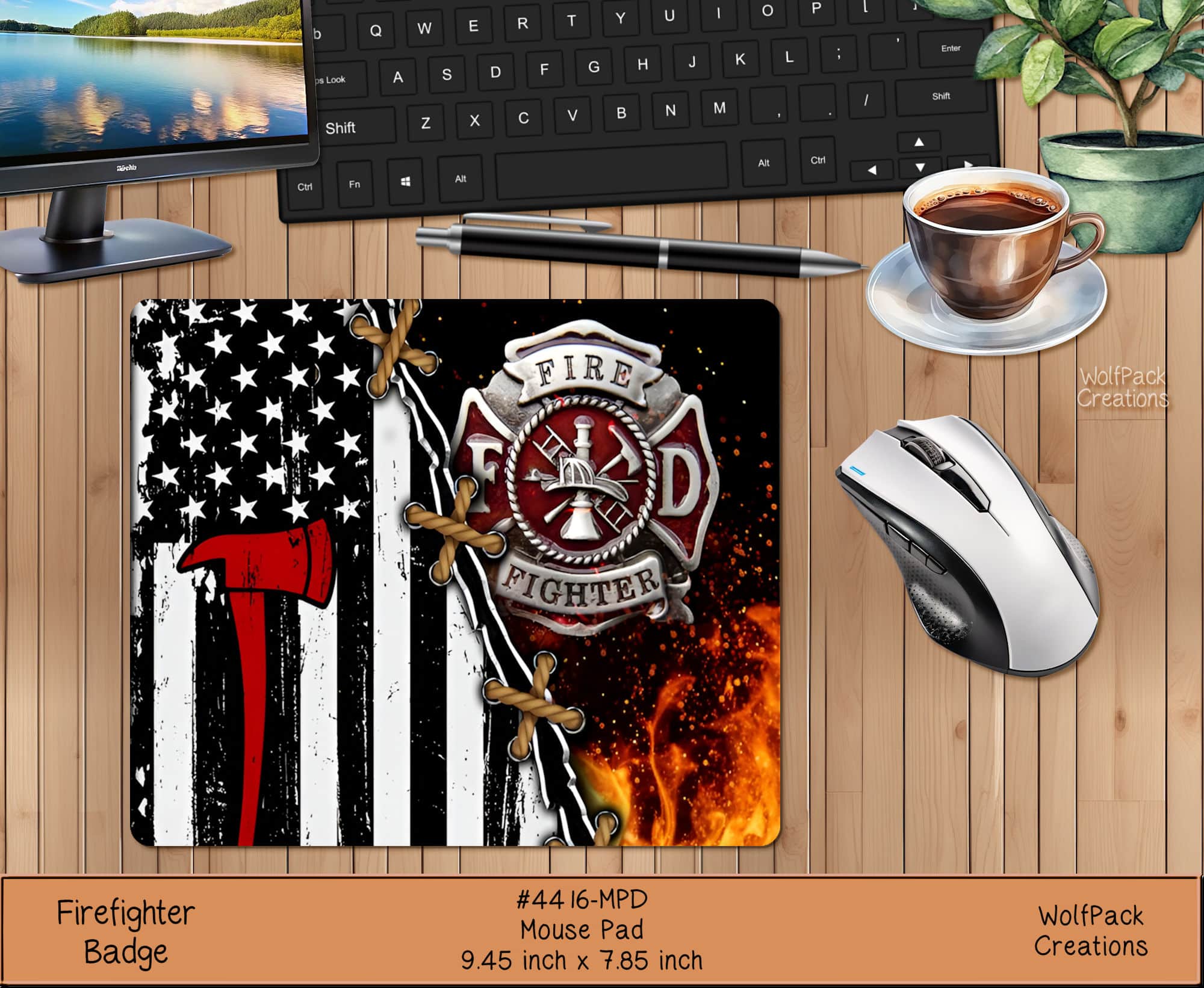 Firefighter Badge Mousepad