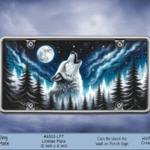 Awesome Wolf Calling for its Mate license Plate